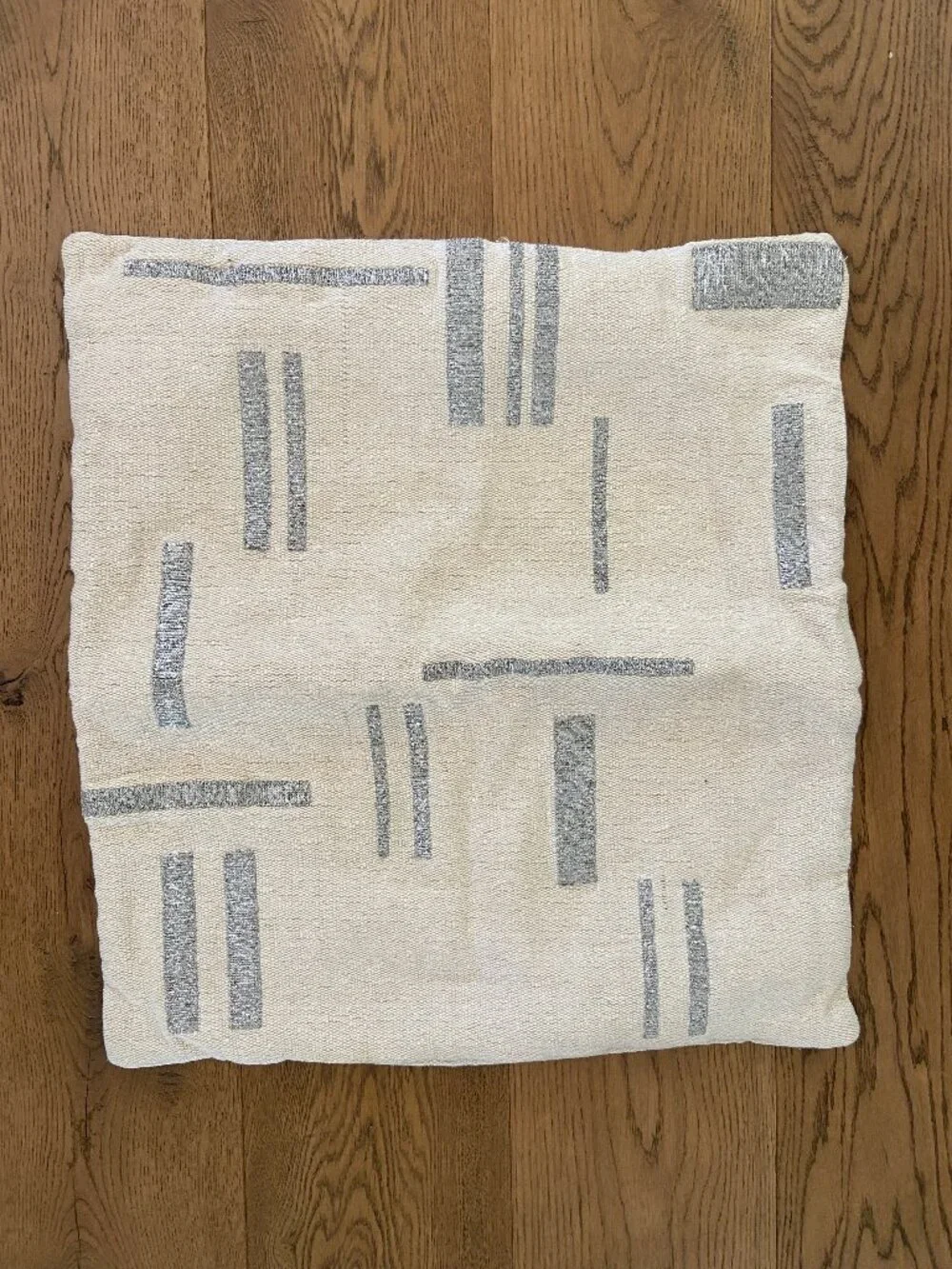 West Elm Embroidered Metallic Blocks Pillow Cover